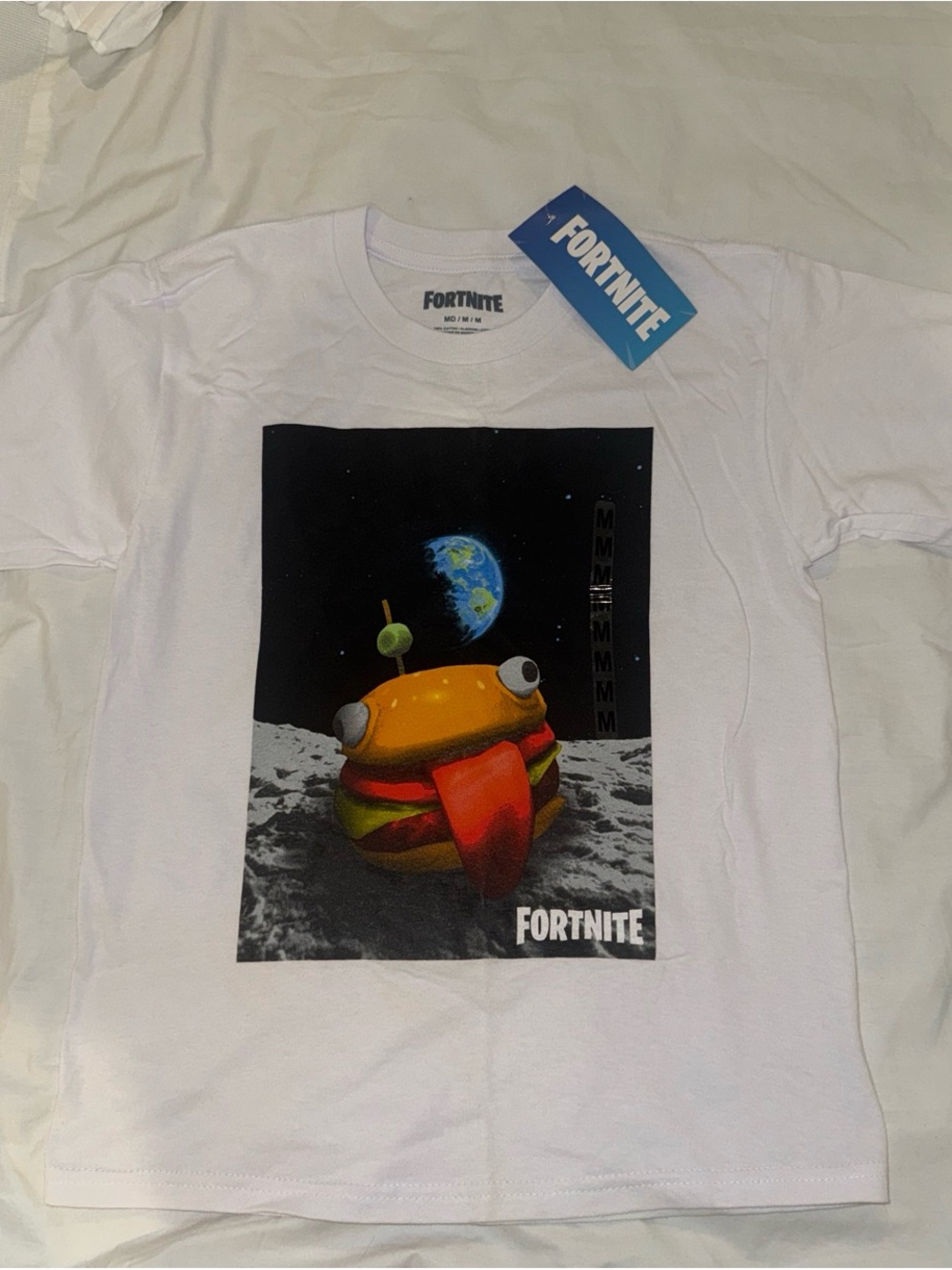 Fortnite Kids' White Short Sleeve Burger Graphic Tee